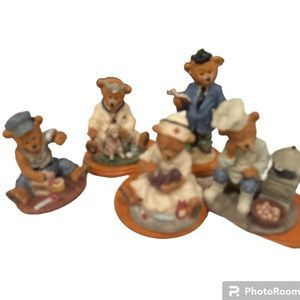 Yesteryear Bears Collection set of 5 nurse, doctor, teacher, chef and handyman